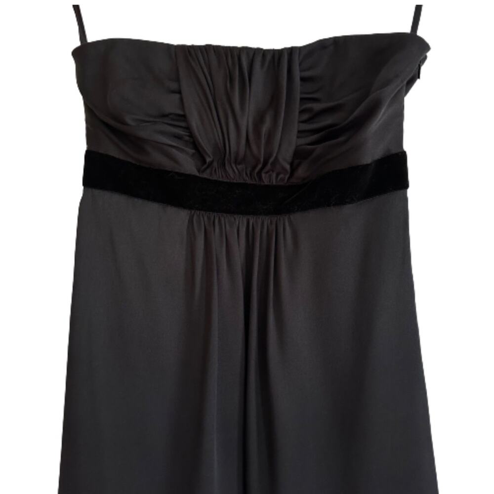 Banana Republic Dress Black Silk Strapless Velvet Ribbon Waist LBD Size 2 NEW - Picture 5 of 12